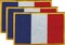 France Flag Patch Set - Pack of 3 Embroidered Iron On or Sew On Emblems. 3.5" x 2.25"